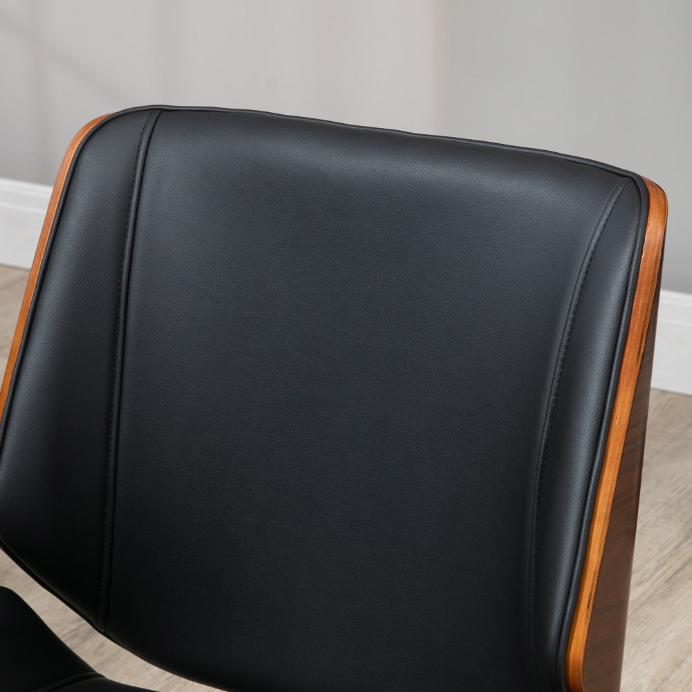 Chaise de bureau Vinsetto vintage avec coque en bois et assise noire — vue 5