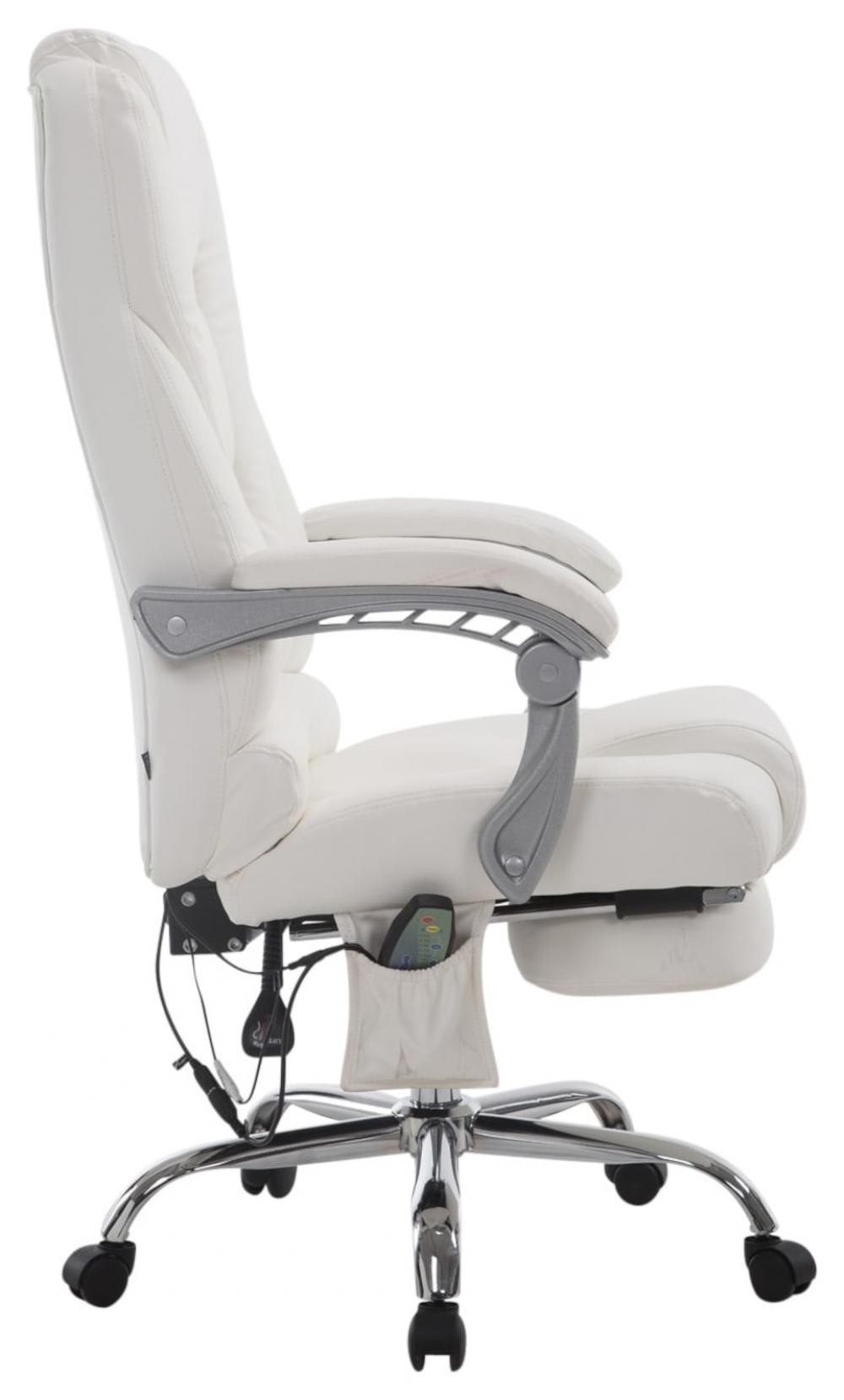 Fauteuil de bureau Pacific CLP blanc avec repose-pieds et fonction massage — vue 3