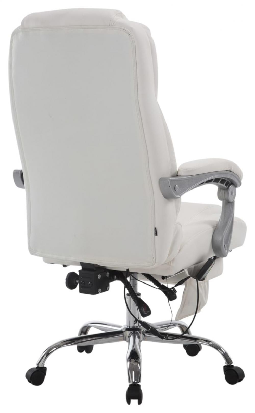 Fauteuil de bureau Pacific CLP blanc avec repose-pieds et fonction massage — vue 4