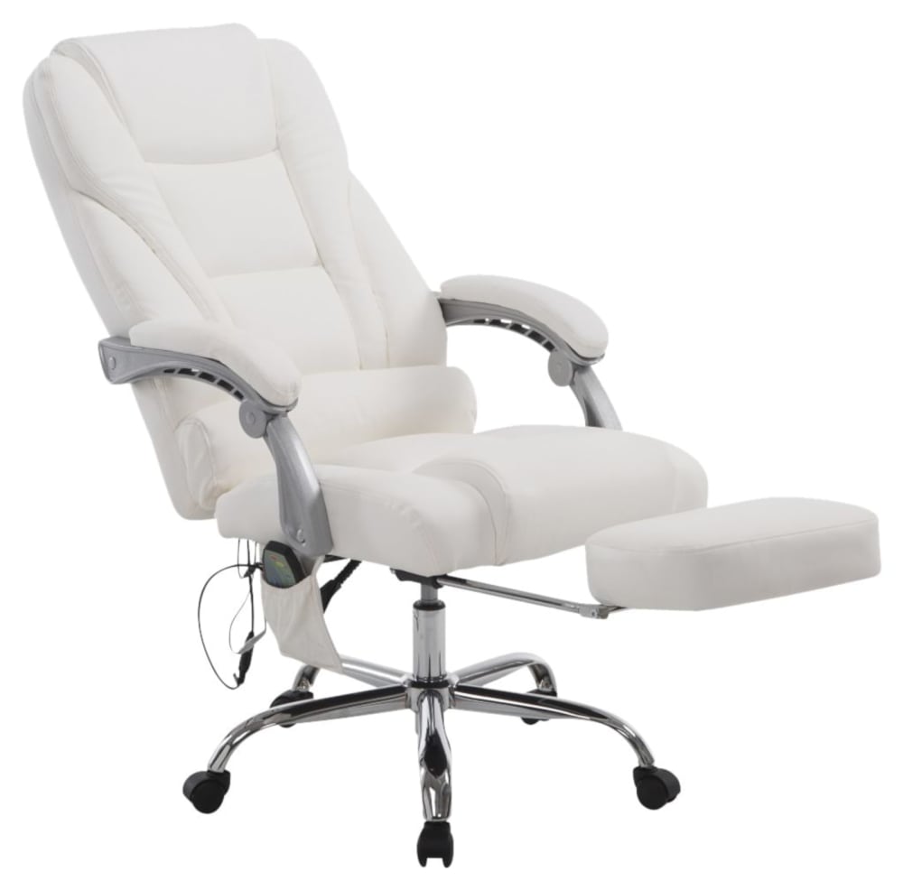 Fauteuil de bureau Pacific CLP blanc avec repose-pieds et fonction massage — vue 5