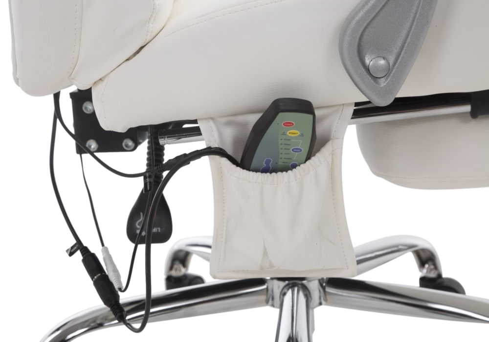Fauteuil de bureau Pacific CLP blanc avec repose-pieds et fonction massage — vue 7