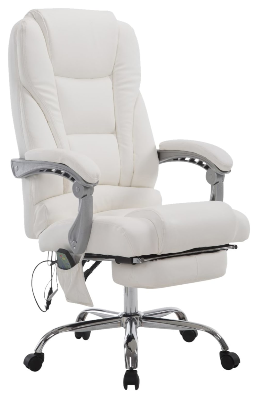 Fauteuil de bureau Pacific CLP blanc avec repose-pieds et fonction massage