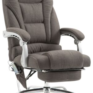 Fauteuil de bureau Pacific gris foncé avec repose-pieds et télécommande filaire