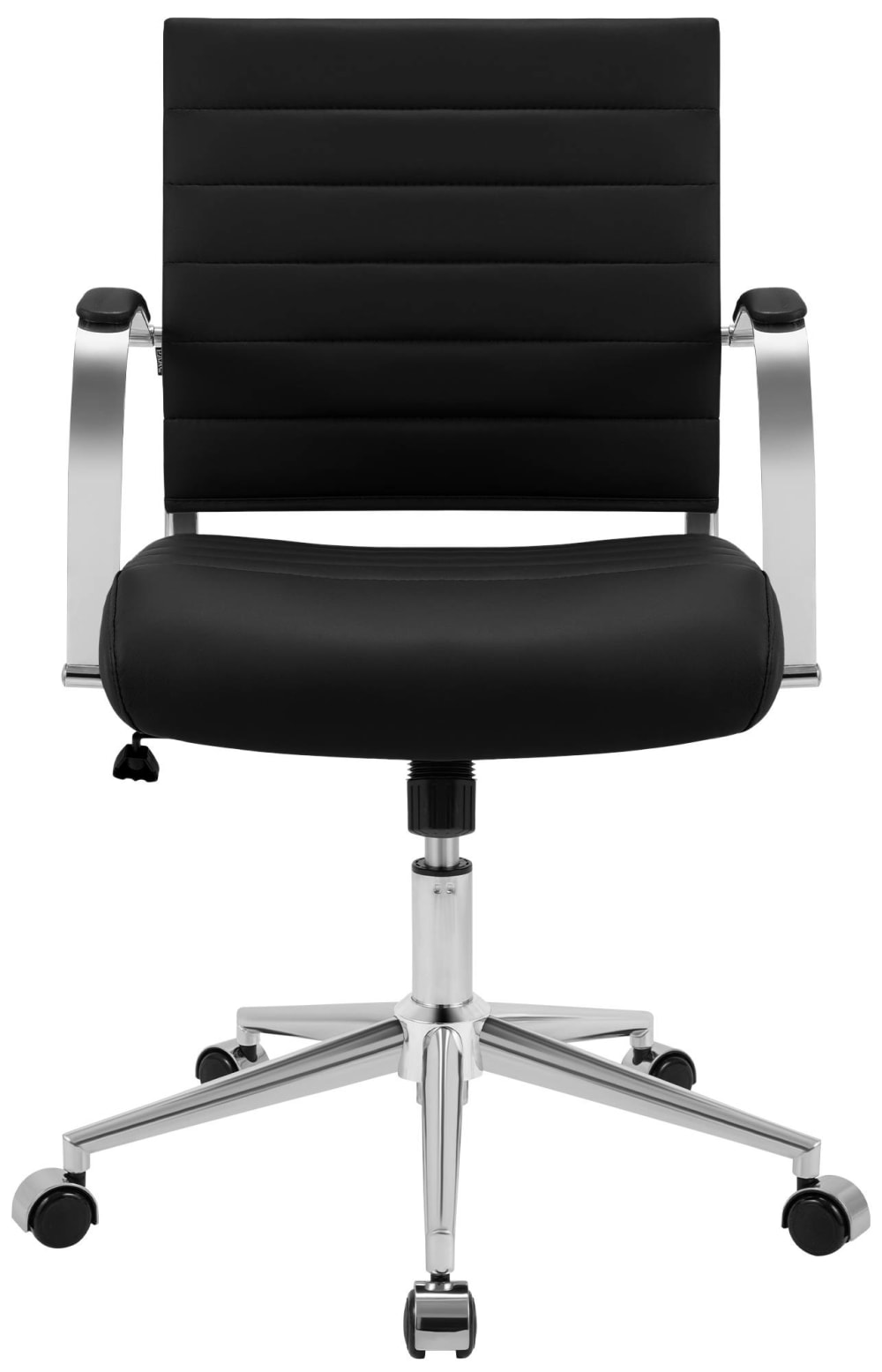 Chaise de bureau CLP Oakland noire avec piètement métallique et roulettes — vue 4