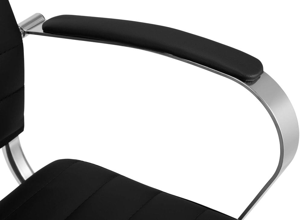 Chaise de bureau CLP Oakland noire avec piètement métallique et roulettes — vue 6