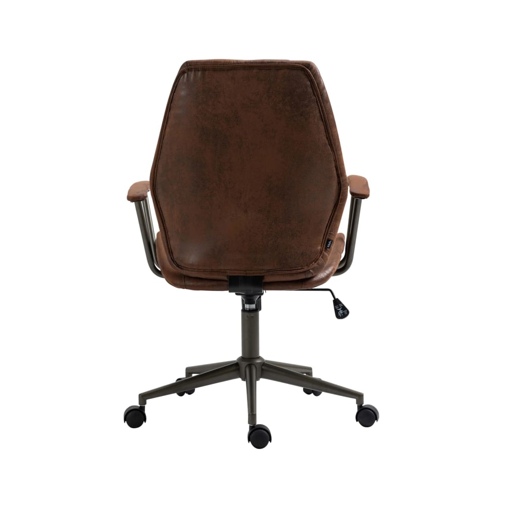 Fauteuil de bureau Nampa cognac avec accoudoirs rembourrés et piètement à roulettes — vue 6