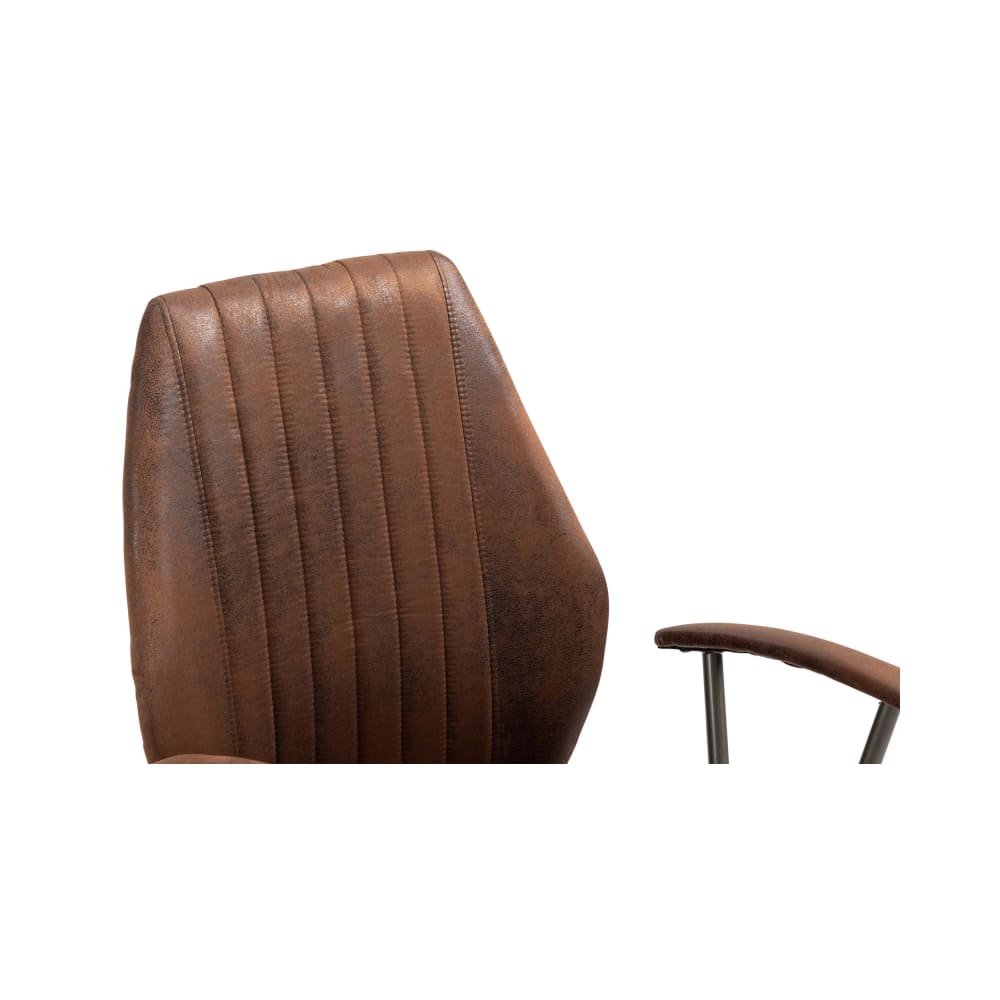 Fauteuil de bureau Nampa cognac avec accoudoirs rembourrés et piètement à roulettes — vue 7