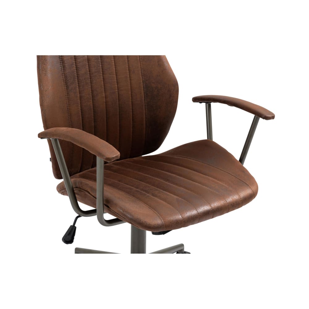 Fauteuil de bureau Nampa cognac avec accoudoirs rembourrés et piètement à roulettes — vue 8