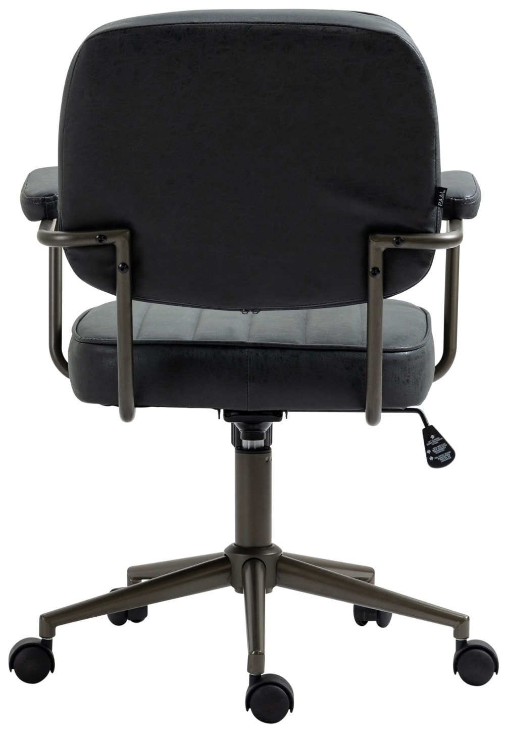 Chaise de bureau CLP Natrona en similicuir noir avec accoudoirs et roulettes — vue 6