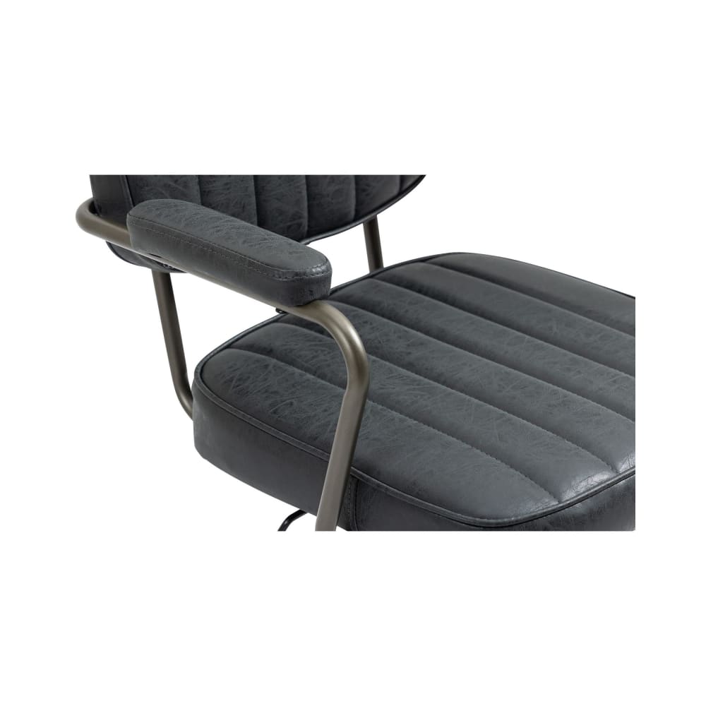 Chaise de bureau CLP Natrona en similicuir noir avec accoudoirs et roulettes — vue 10