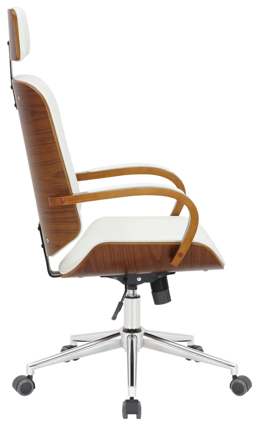 Chaise de bureau Dayton CLP pivotante, similicuir, dossier haut et base chromée — vue 4