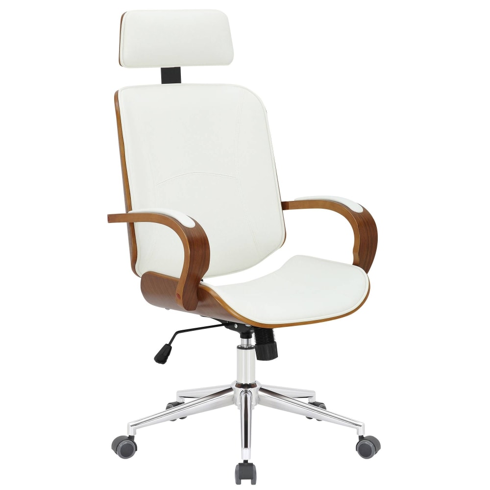 Chaise de bureau Dayton CLP pivotante, similicuir, dossier haut et base chromée