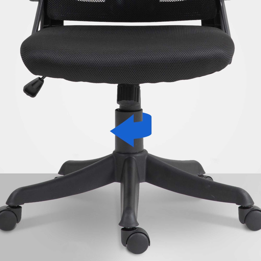Chaise de bureau CLP Taos noire avec dossier en filet et appuie-tête réglable — vue 5