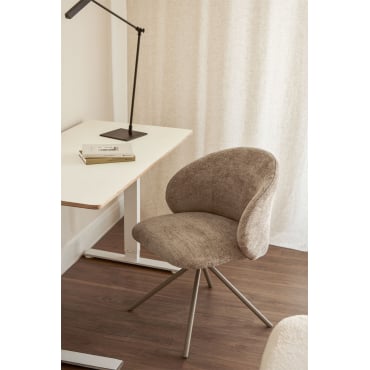 Chaise de bureau Gryon Sklum tapissée brun blé avec pieds en fer — vue 2