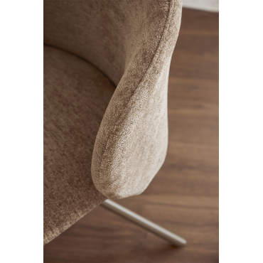 Chaise de bureau Gryon Sklum tapissée brun blé avec pieds en fer — vue 3