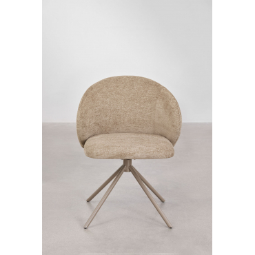 Chaise de bureau Gryon Sklum tapissée brun blé avec pieds en fer — vue 4