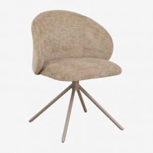 Chaise de bureau Gryon Sklum tapissée brun blé avec pieds en fer