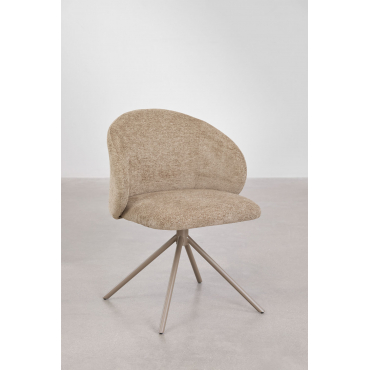 Chaise de bureau Gryon Sklum tapissée brun blé avec pieds en fer — vue 5