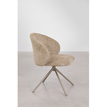 Chaise de bureau Gryon Sklum tapissée brun blé avec pieds en fer — vue 6