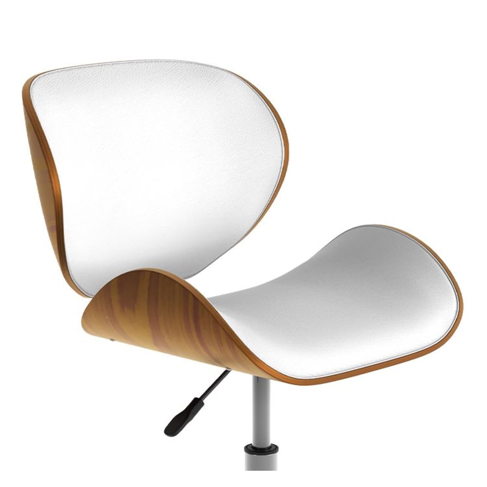 Chaise de bureau Maison Pavane Baudoin blanche avec assise pivotante et roulettes — vue 6