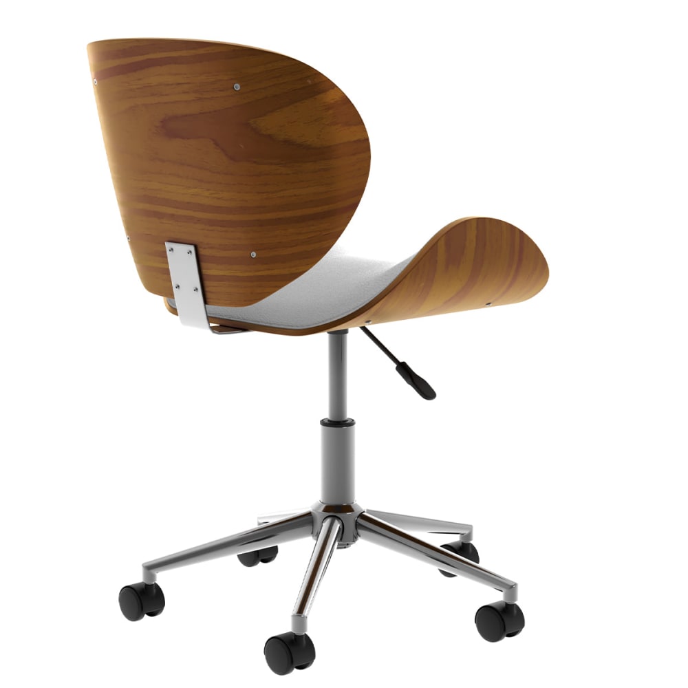 Chaise de bureau Maison Pavane Baudoin blanche avec assise pivotante et roulettes — vue 10
