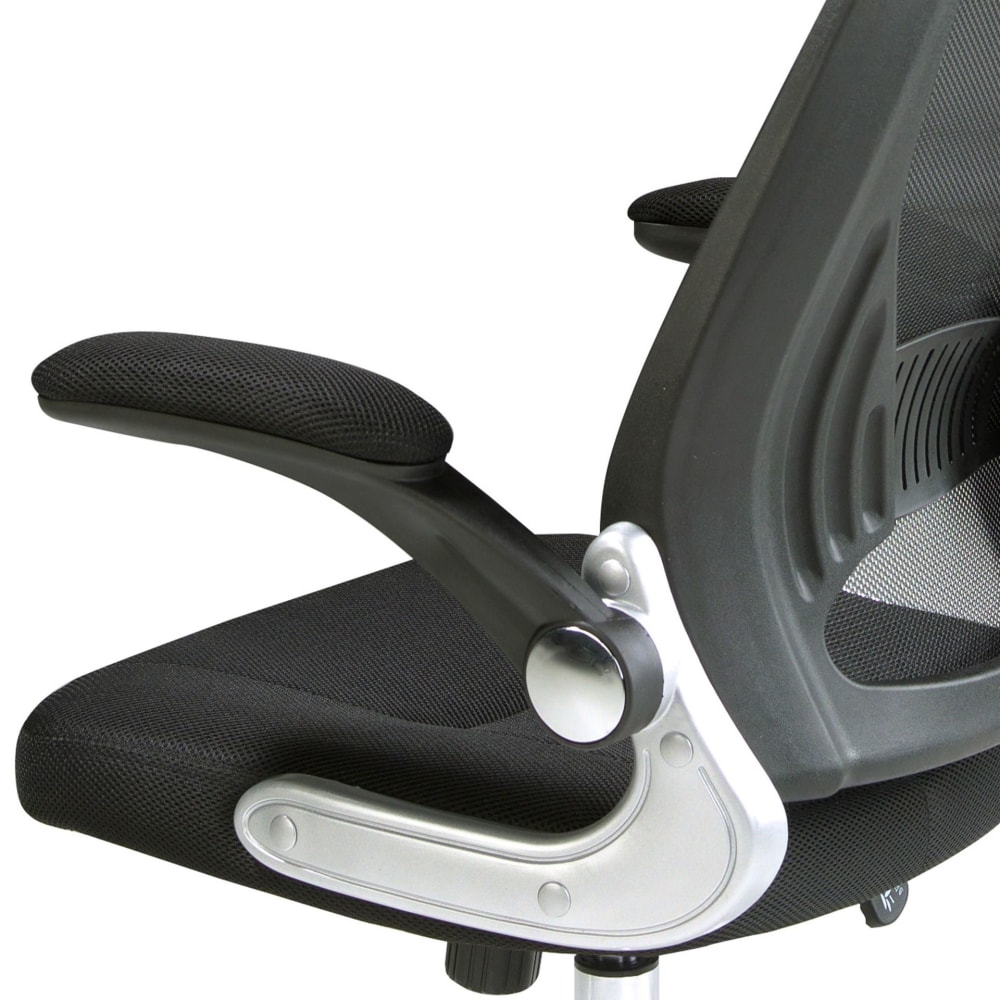 Chaise de bureau Angel Cerda 4140 en tissu noir avec accoudoirs rabattables — vue 4