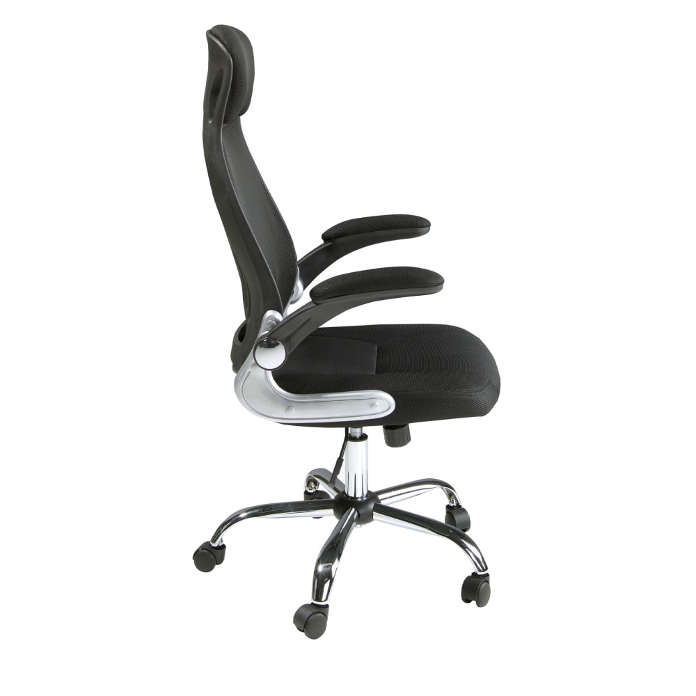 Chaise de bureau Angel Cerda 4140 en tissu noir avec accoudoirs rabattables — vue 5