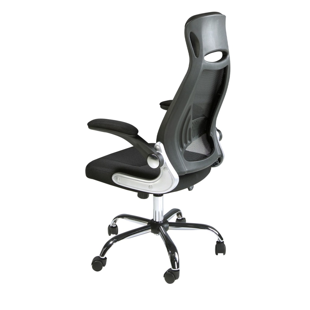 Chaise de bureau Angel Cerda 4140 en tissu noir avec accoudoirs rabattables — vue 6