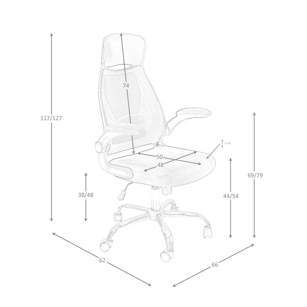 Chaise de bureau Angel Cerda 4140 en tissu noir avec accoudoirs rabattables — vue 7