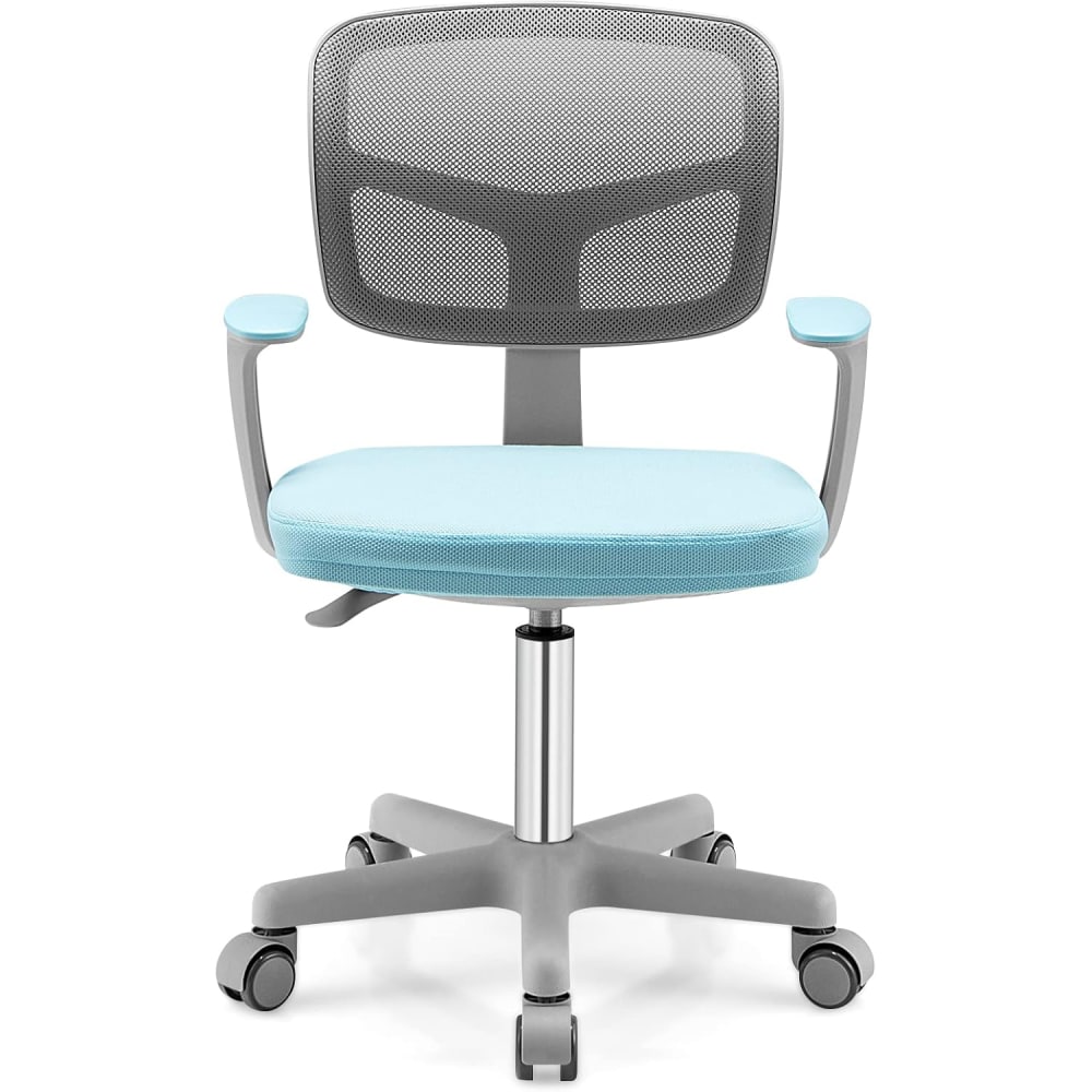 Chaise de bureau enfant Giantex bleue avec dossier en Y et roulettes