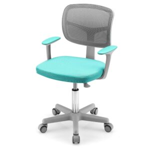 Chaise de bureau enfant Giantex verte avec dossier en maille et roulettes