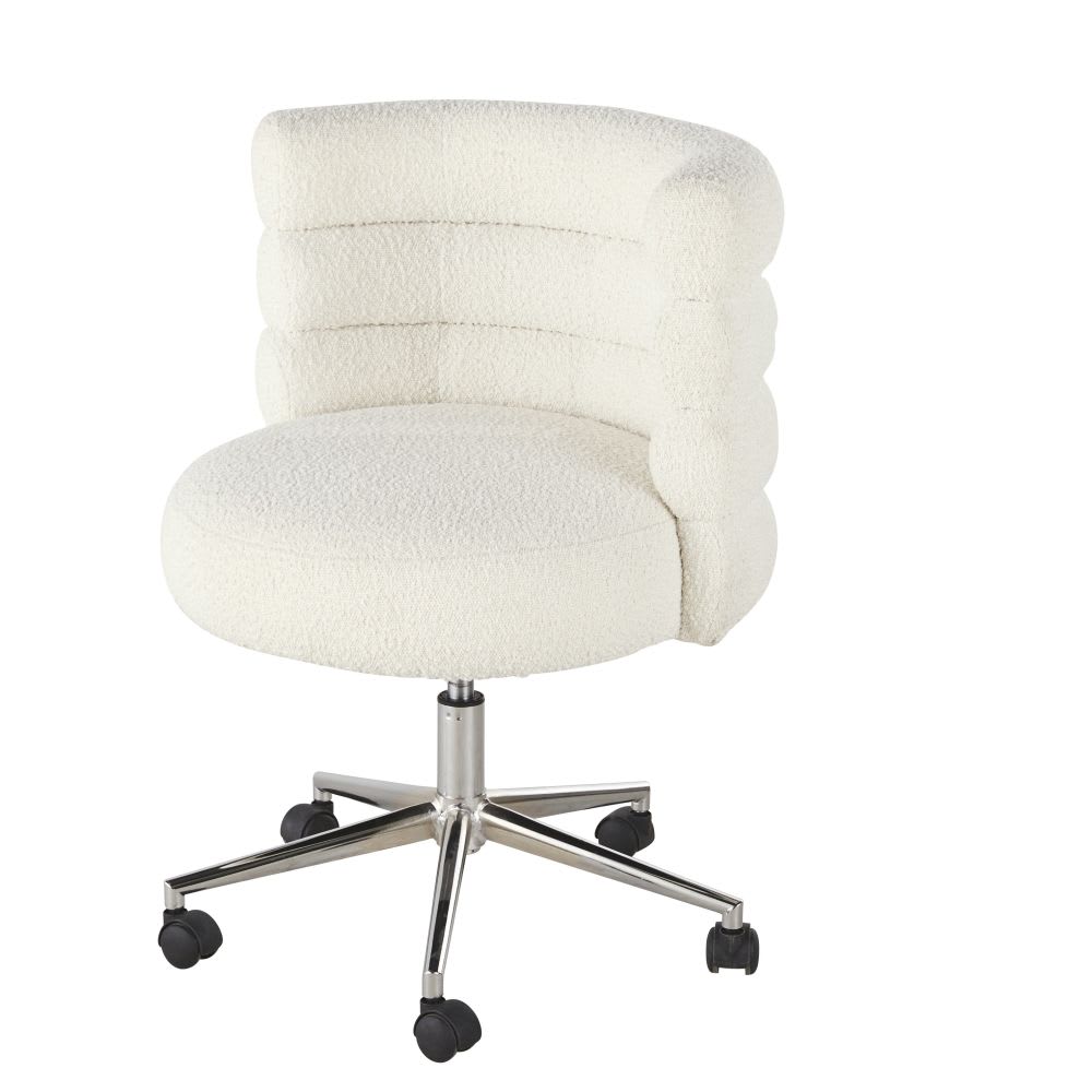 Chaise NEWBURY Maisons du Monde à bouclettes écrues pour bureau