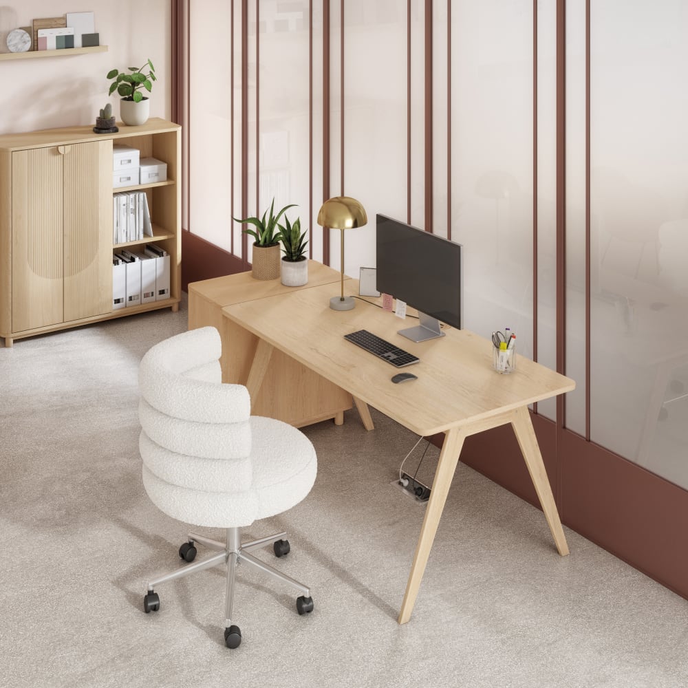 Chaise NEWBURY Maisons du Monde à bouclettes écrues pour bureau — vue 10