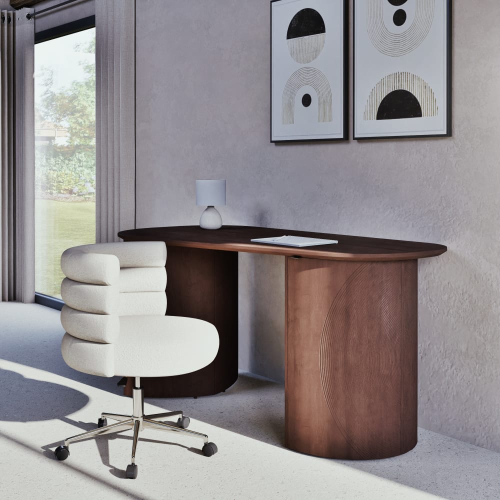 Chaise NEWBURY Maisons du Monde à bouclettes écrues pour bureau — vue 11