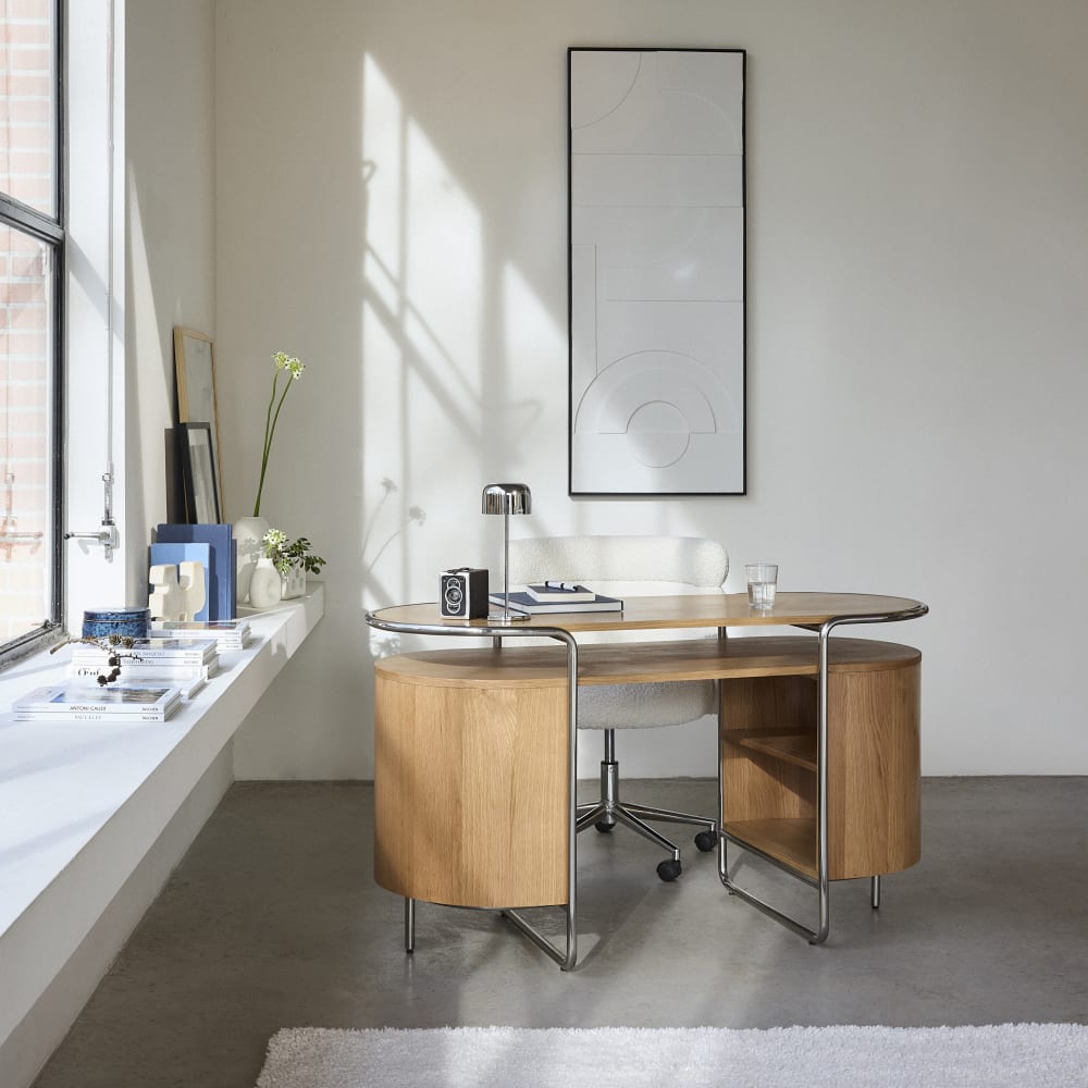 Chaise NEWBURY Maisons du Monde à bouclettes écrues pour bureau — vue 12