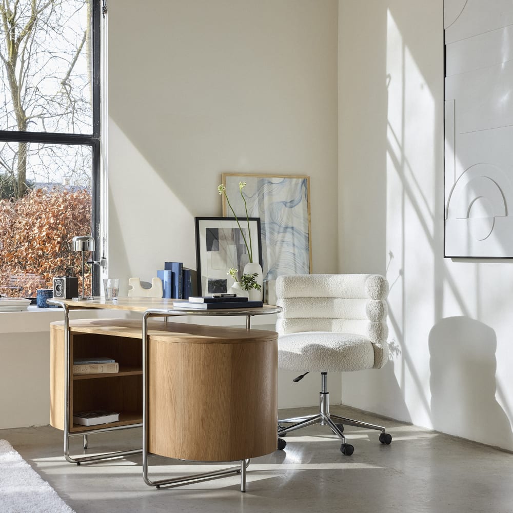 Chaise NEWBURY Maisons du Monde à bouclettes écrues pour bureau — vue 13