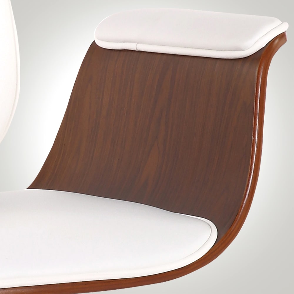Chaise de bureau CLP Kemberg en bois et similicuir, avec accoudoirs intégrés — vue 3