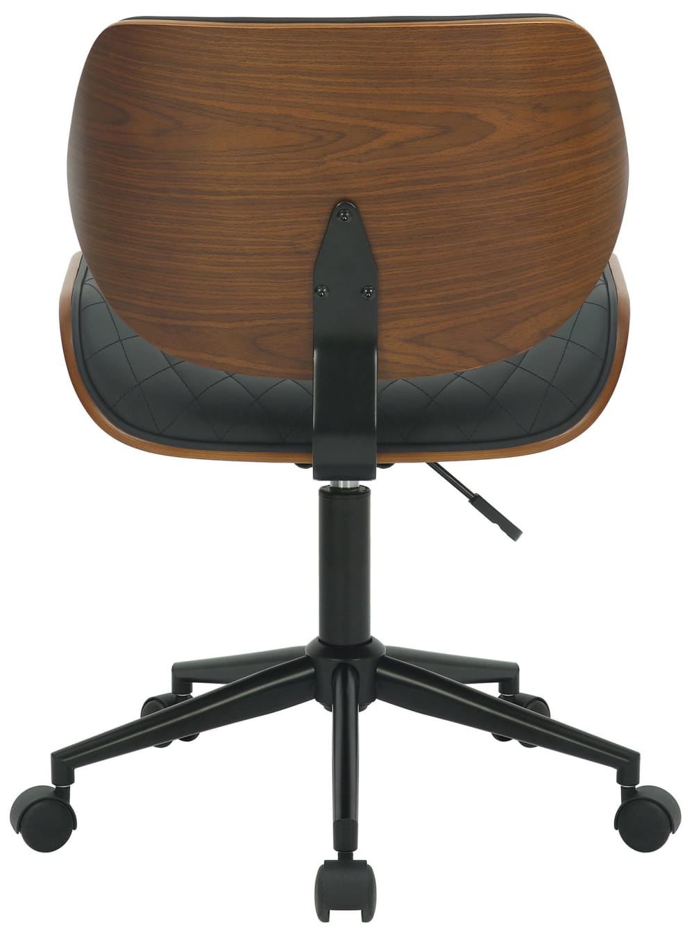 Chaise de bureau Harvest en similicuir noir et finition noyer réglable — vue 4