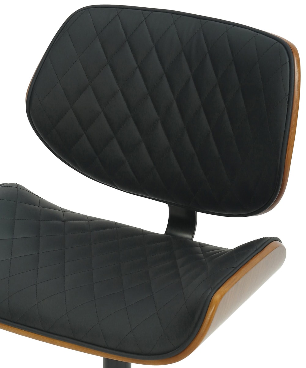 Chaise de bureau Harvest en similicuir noir et finition noyer réglable — vue 5