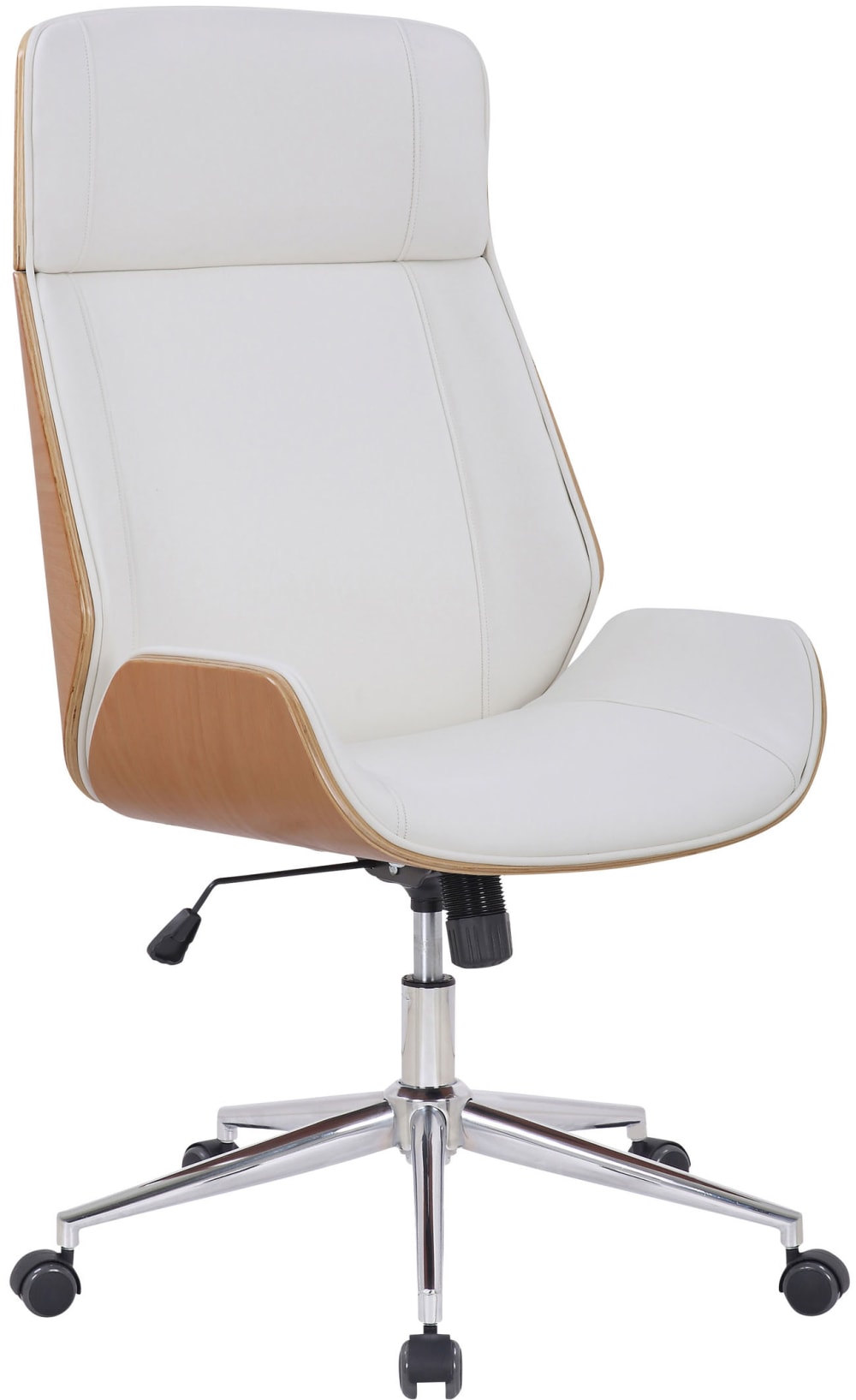Chaise de bureau Varel pivotante avec dossier haut et piétement métallique chromé