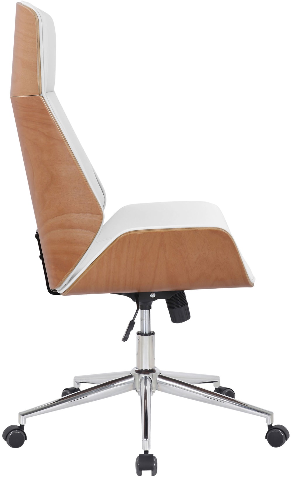 Chaise de bureau Varel pivotante avec dossier haut et piétement métallique chromé — vue 3