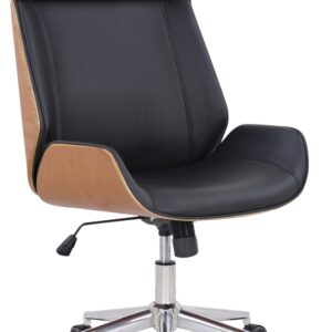 Chaise de bureau Varel en similicuir avec dossier haut et piètement métallique