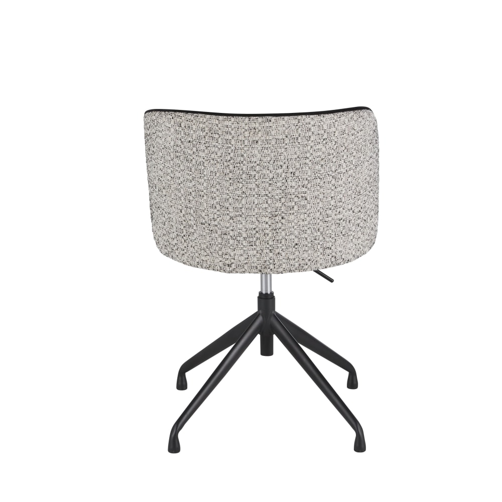 Chaise de bureau KATE grise chinée avec assise garnie et piètement en acier noir — vue 3