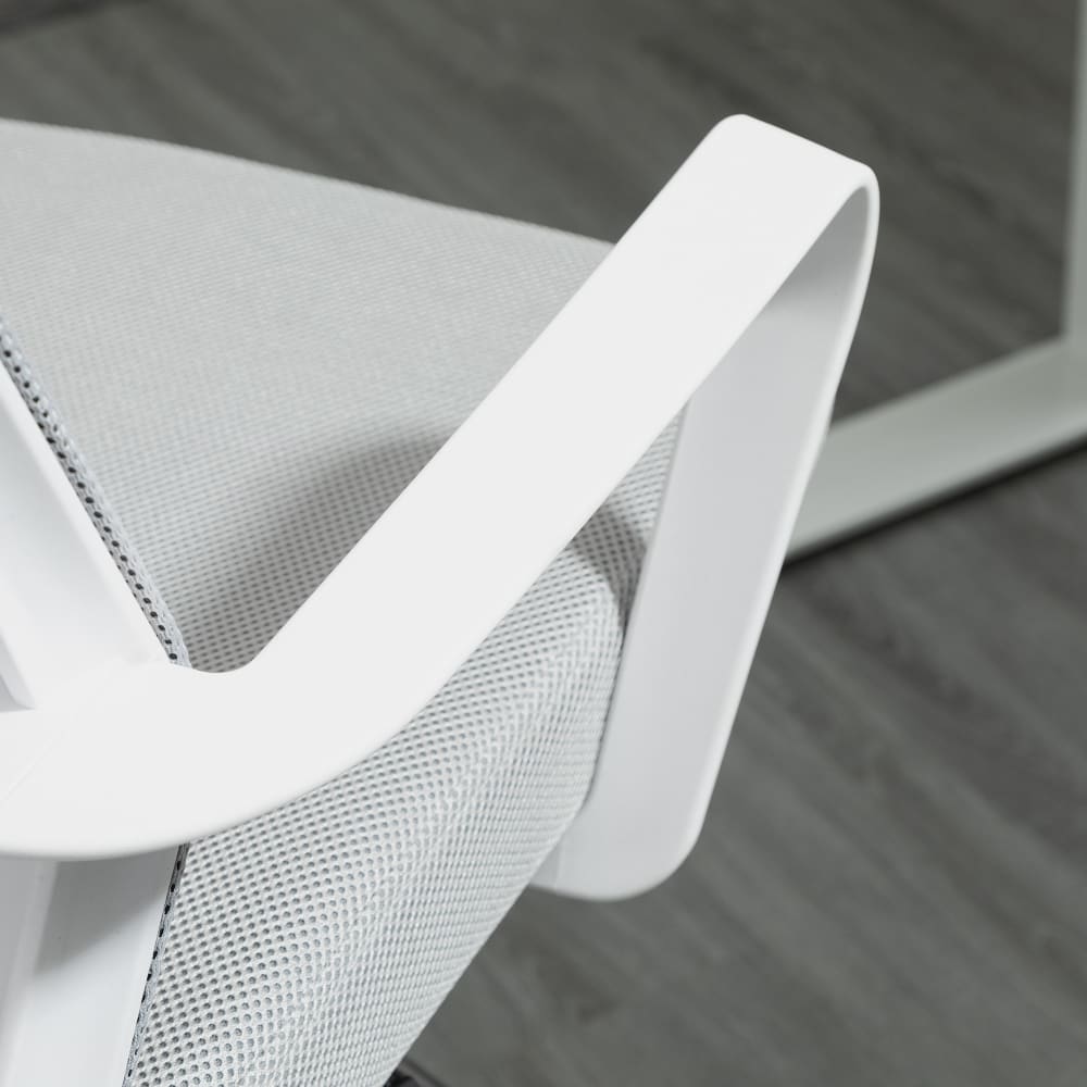 Chaise de bureau réglable Vinsetto grise et blanche avec dossier en maille — vue 6