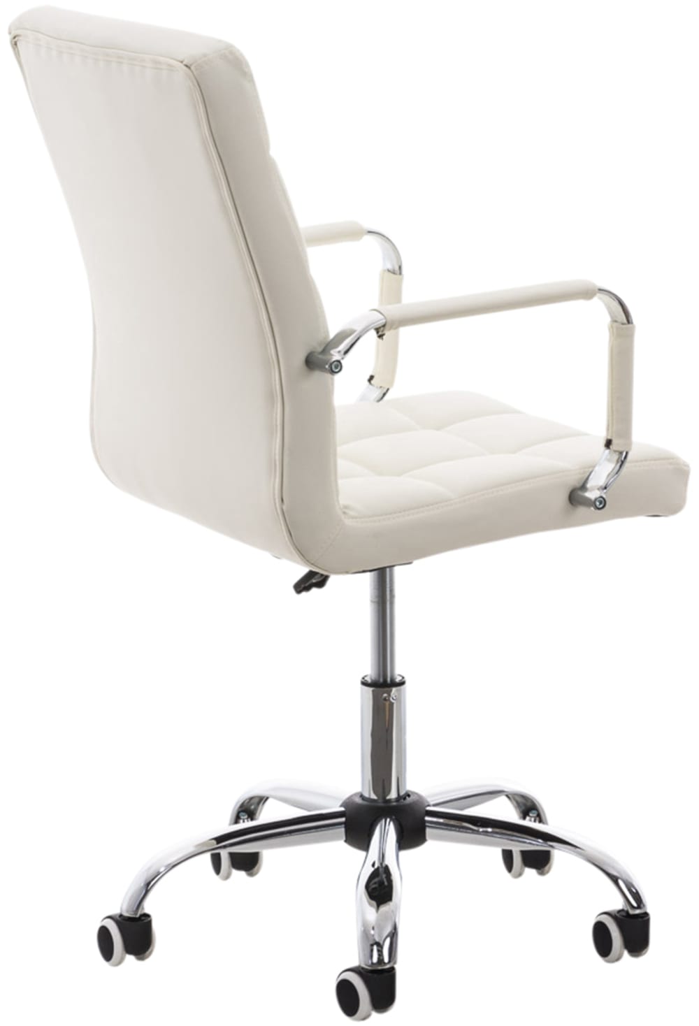 Fauteuil de bureau CLP Deli V2 blanc avec assise rembourrée et roulettes — vue 4