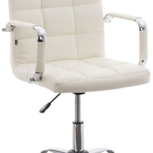 Fauteuil de bureau CLP Deli V2 blanc avec assise rembourrée et roulettes