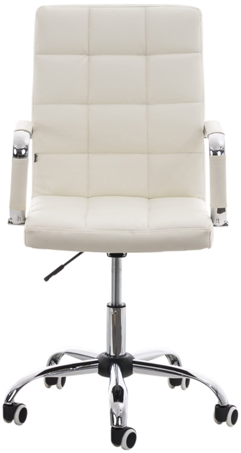 Fauteuil de bureau CLP Deli V2 blanc avec assise rembourrée et roulettes — vue 6