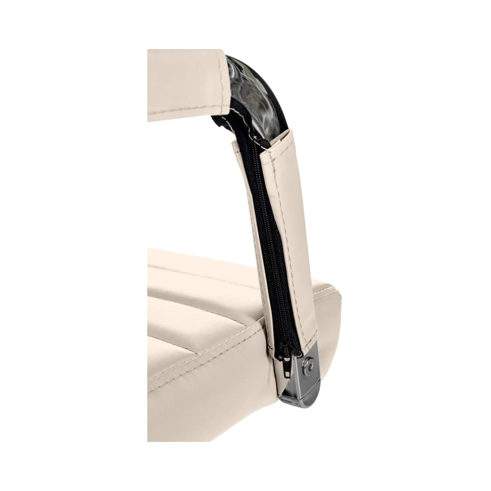 Chaise de bureau Amadora crème avec accoudoirs et piètement chromé — vue 7