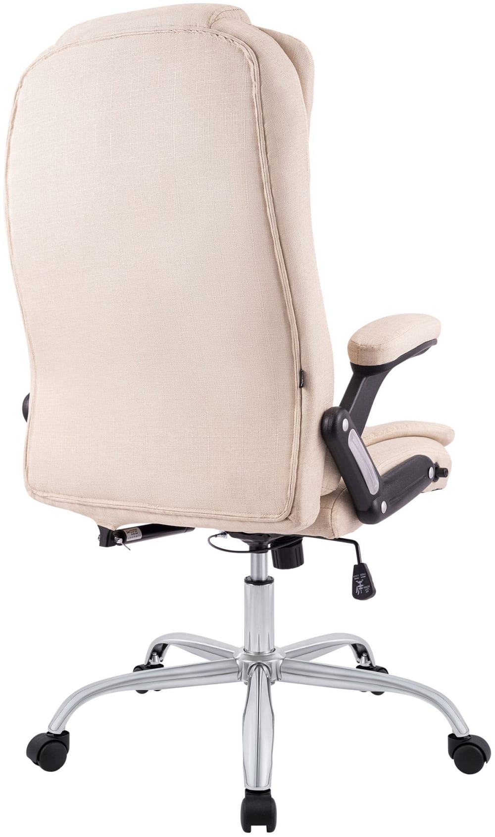Chaise de bureau Thor en tissu crème, pivotante, avec piètement chromé — vue 5