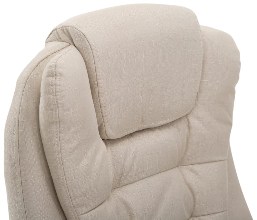 Chaise de bureau Thor en tissu crème, pivotante, avec piètement chromé — vue 7
